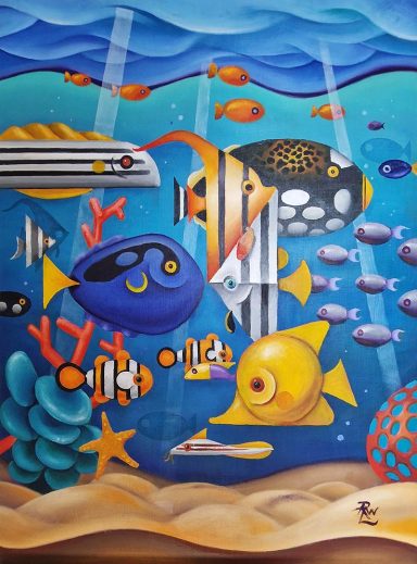 "The Aquarium" "The Aquarium" - Oil on board