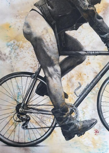 "Analysis of Performance of Linear Biomechanical Energy Converted to Forward Motion" Charcoal Picture