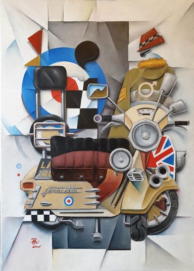 "Mod Lambretta" "Mod Lambretta" - Oil Painting