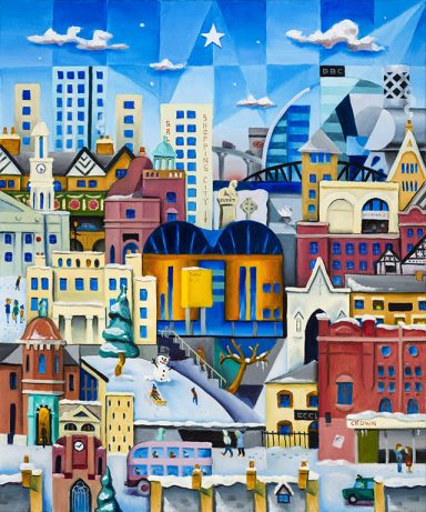 "Salford, Christmas Eve" "Salford, Christmas Eve" - Oil Painting