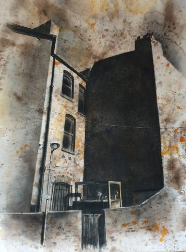 "Old Oil Tank, Eccles" Charcoal Picture
